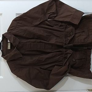 Liz Claiborne Liz Wear Brown Button up Jacket Size: Extra Large